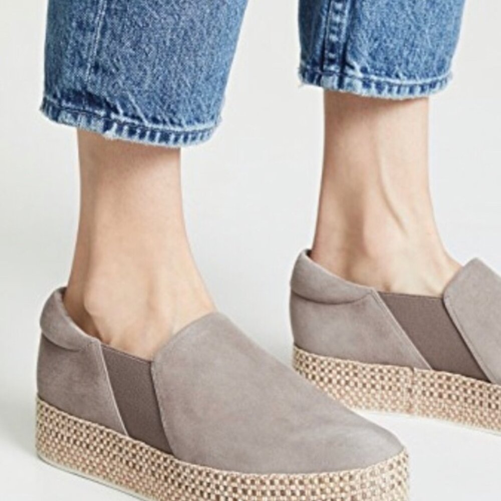 New NWOB Vince Wilden Slip-On Suede Espadrille Sneakers Size 9 Gray